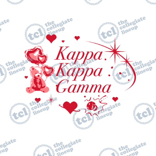 Kappa Kappa Gamma Teddy Bear Heart Design - 1604