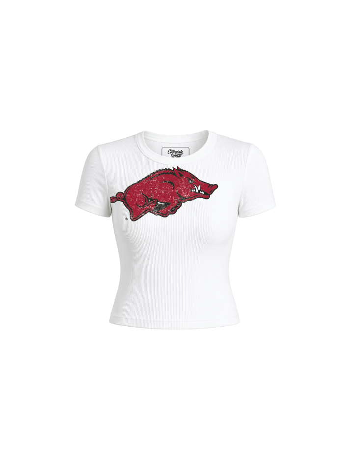 University of Arkansas Ribbed Crop Tee