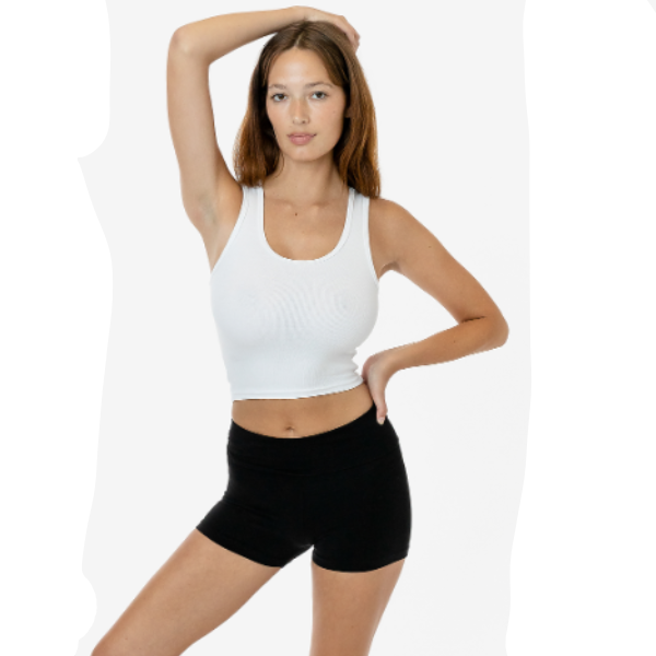 Cotton Spandex 2x1 Rib Crop