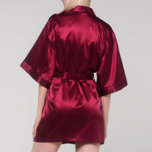 Satin Kimono Short Robe
