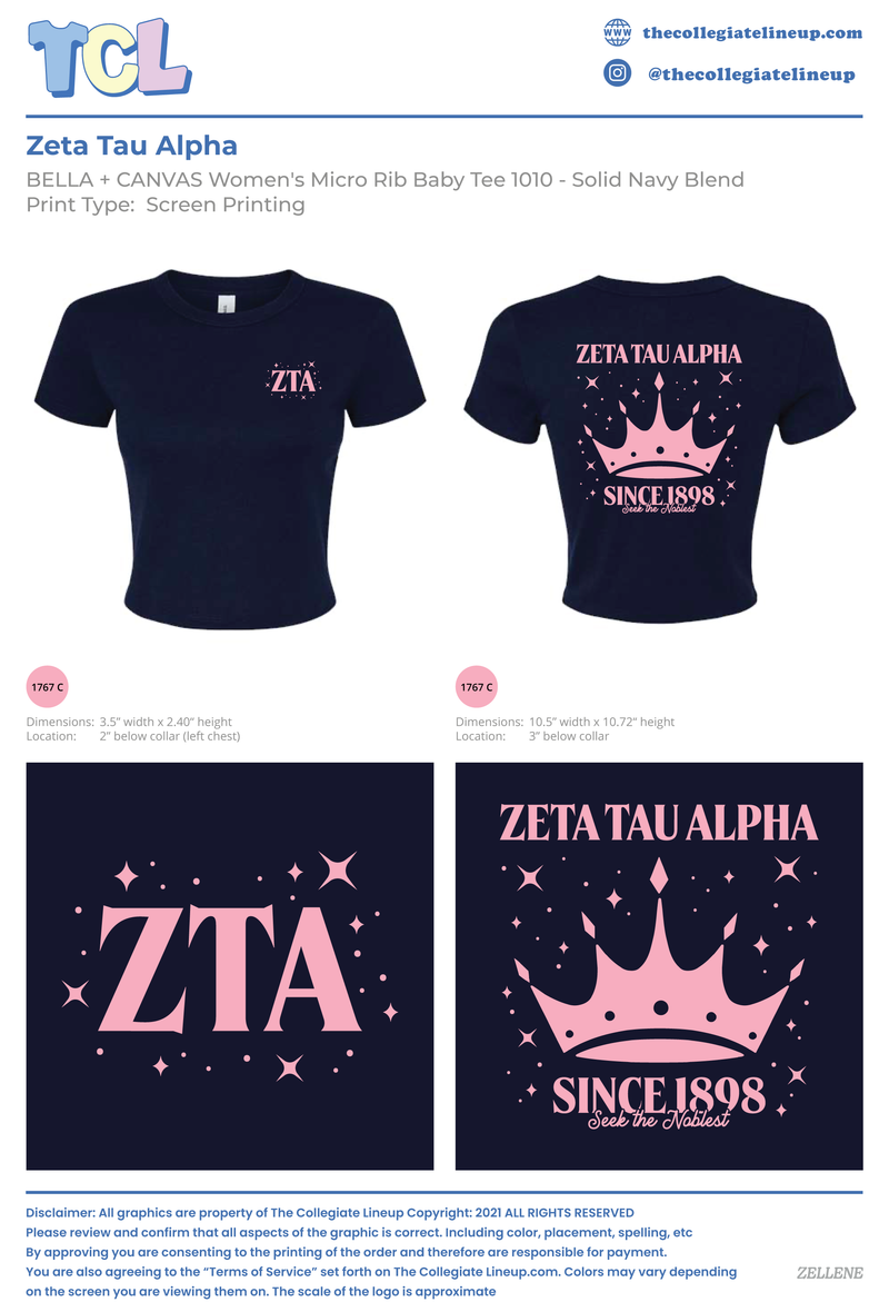 Zeta Glass Factory Crown Baby Tee - The Collegiate Lineup