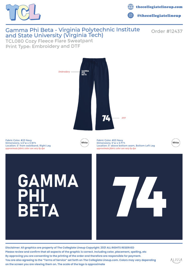 Gamma Phi Beta Virginia Polytechnic Institute and State University (Virginia Tech) #12437