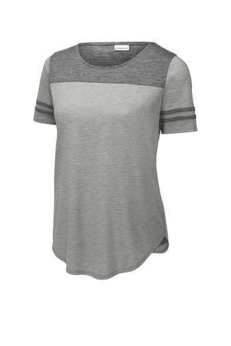 Ladies PosiCharge ® Tri-Blend Wicking Fan Tee