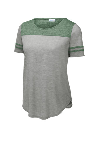 Ladies PosiCharge ® Tri-Blend Wicking Fan Tee