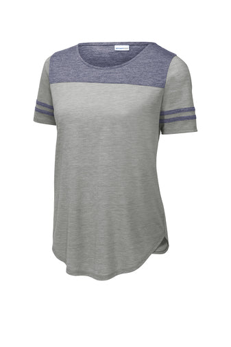 Ladies PosiCharge ® Tri-Blend Wicking Fan Tee
