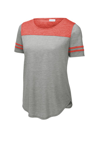 Ladies PosiCharge ® Tri-Blend Wicking Fan Tee