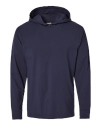 Garment-Dyed Jersey Hooded Long Sleeve T-Shirt