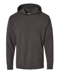 Garment-Dyed Jersey Hooded Long Sleeve T-Shirt