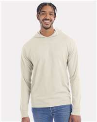 Garment-Dyed Jersey Hooded Long Sleeve T-Shirt