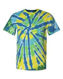Multi-Color Cut-Spiral Tie-Dyed T-Shirt