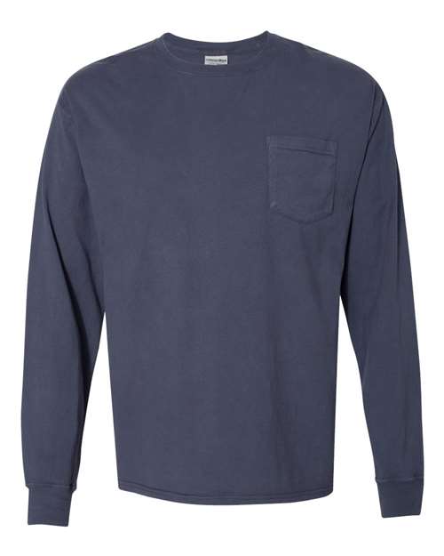 Garment Dyed Long Sleeve T-Shirt With a Pocket