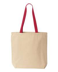 Natural Tote with Contrast-Color Handles