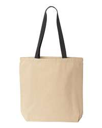 Natural Tote with Contrast-Color Handles