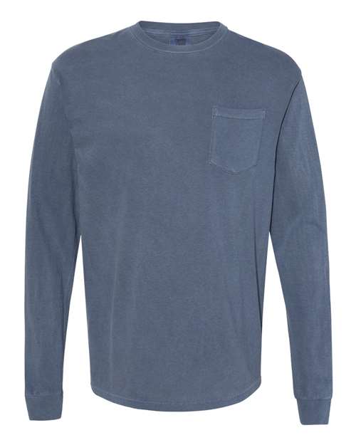 Garment-Dyed Heavyweight Long Sleeve Pocket T-Shirt