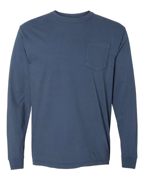 Garment-Dyed Heavyweight Long Sleeve Pocket T-Shirt