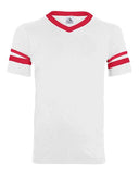 V-Neck Jersey with Striped Sleeves