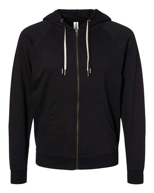 Icon Unisex Lightweight Loopback Terry Full-Zip Hooded Sweatshirt