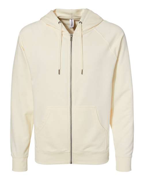 Icon Unisex Lightweight Loopback Terry Full-Zip Hooded Sweatshirt