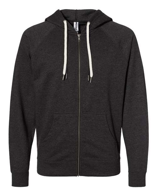 Icon Unisex Lightweight Loopback Terry Full-Zip Hooded Sweatshirt