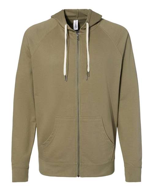 Icon Unisex Lightweight Loopback Terry Full-Zip Hooded Sweatshirt