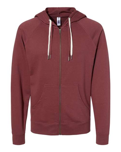 Icon Unisex Lightweight Loopback Terry Full-Zip Hooded Sweatshirt