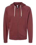 Icon Unisex Lightweight Loopback Terry Full-Zip Hooded Sweatshirt