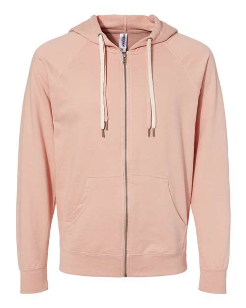 Icon Unisex Lightweight Loopback Terry Full-Zip Hooded Sweatshirt