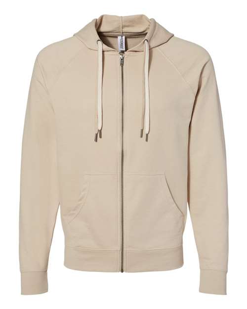 Icon Unisex Lightweight Loopback Terry Full-Zip Hooded Sweatshirt