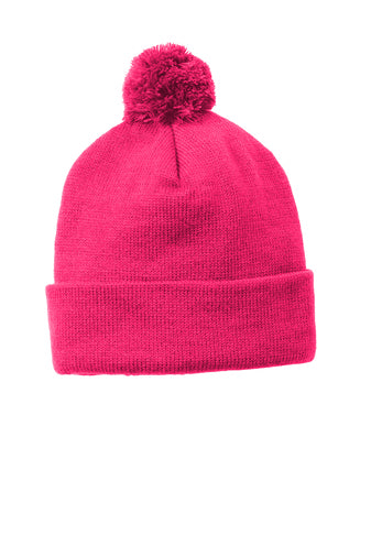 Solid Pom Pom Beanie - The Collegiate Lineup