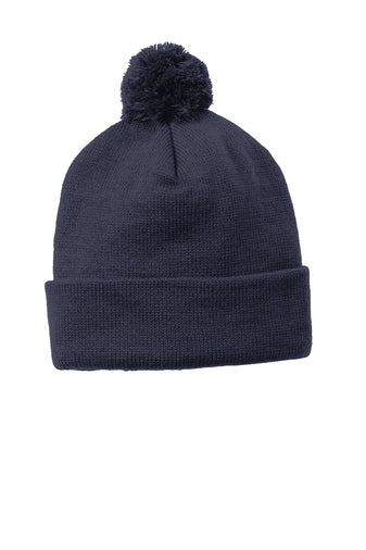 Solid Pom Pom Beanie - The Collegiate Lineup