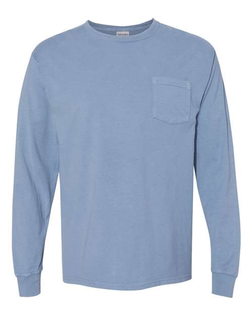 Garment Dyed Long Sleeve T-Shirt With a Pocket