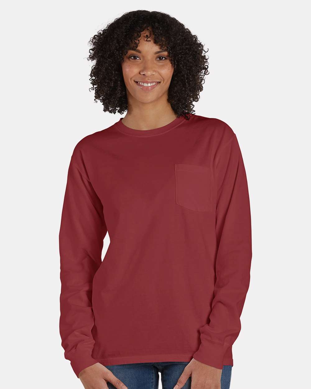 Garment Dyed Long Sleeve T-Shirt With a Pocket