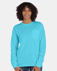 Garment Dyed Long Sleeve T-Shirt With a Pocket