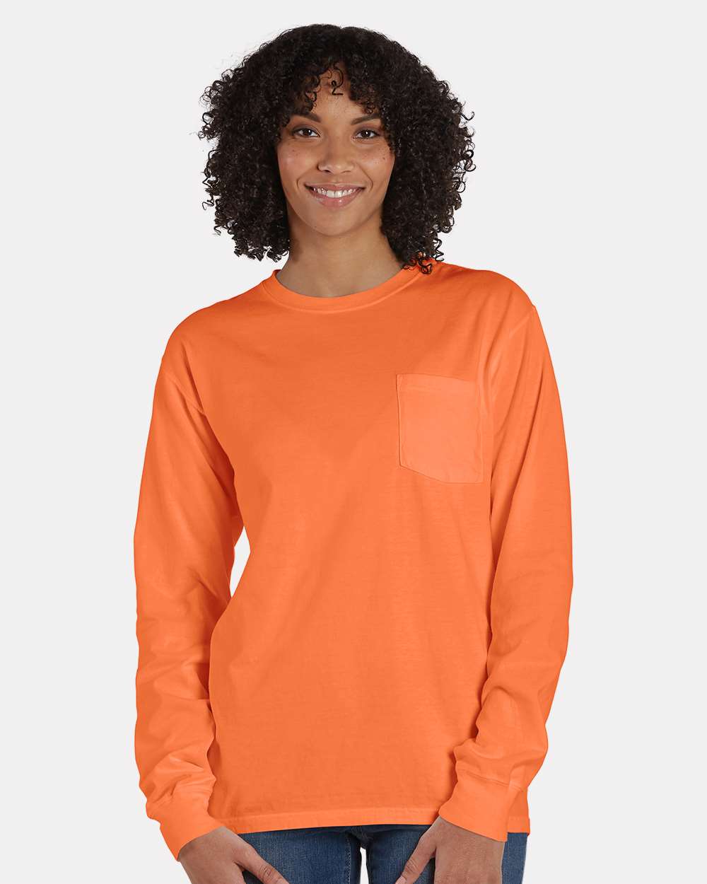Garment Dyed Long Sleeve T-Shirt With a Pocket