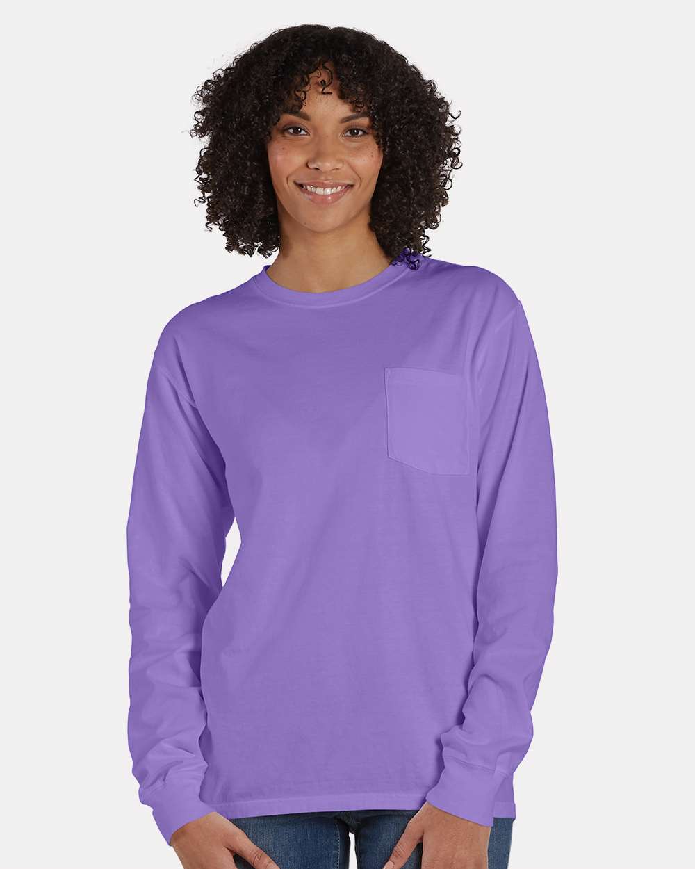 Garment Dyed Long Sleeve T-Shirt With a Pocket