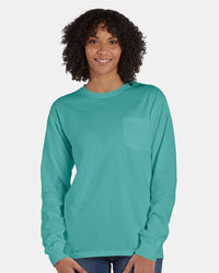 Garment Dyed Long Sleeve T-Shirt With a Pocket