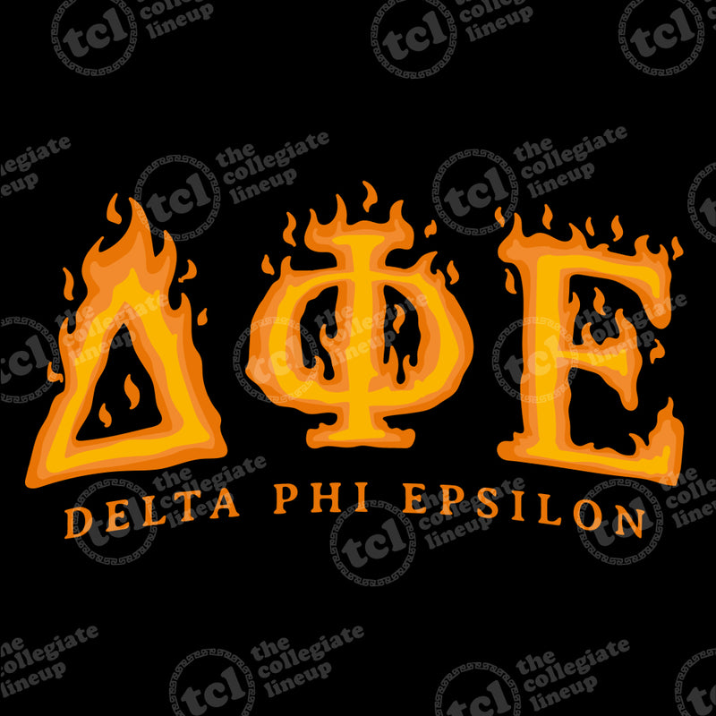 Delta Phi Epsilon Flame Wordmark T-Shirt