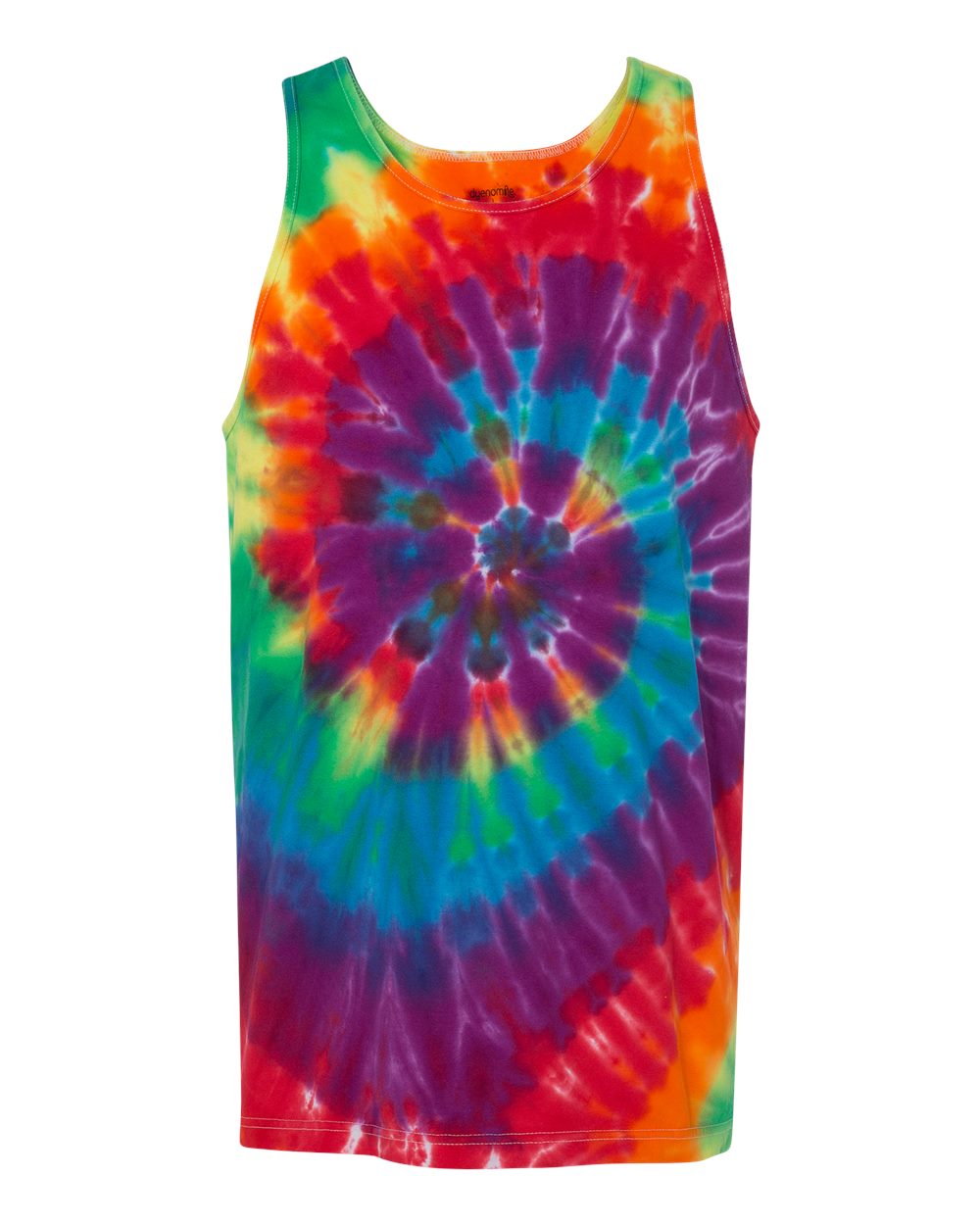 Dyenomite - Unisex Multi-Color Spiral Tie-Dyed Tank Top