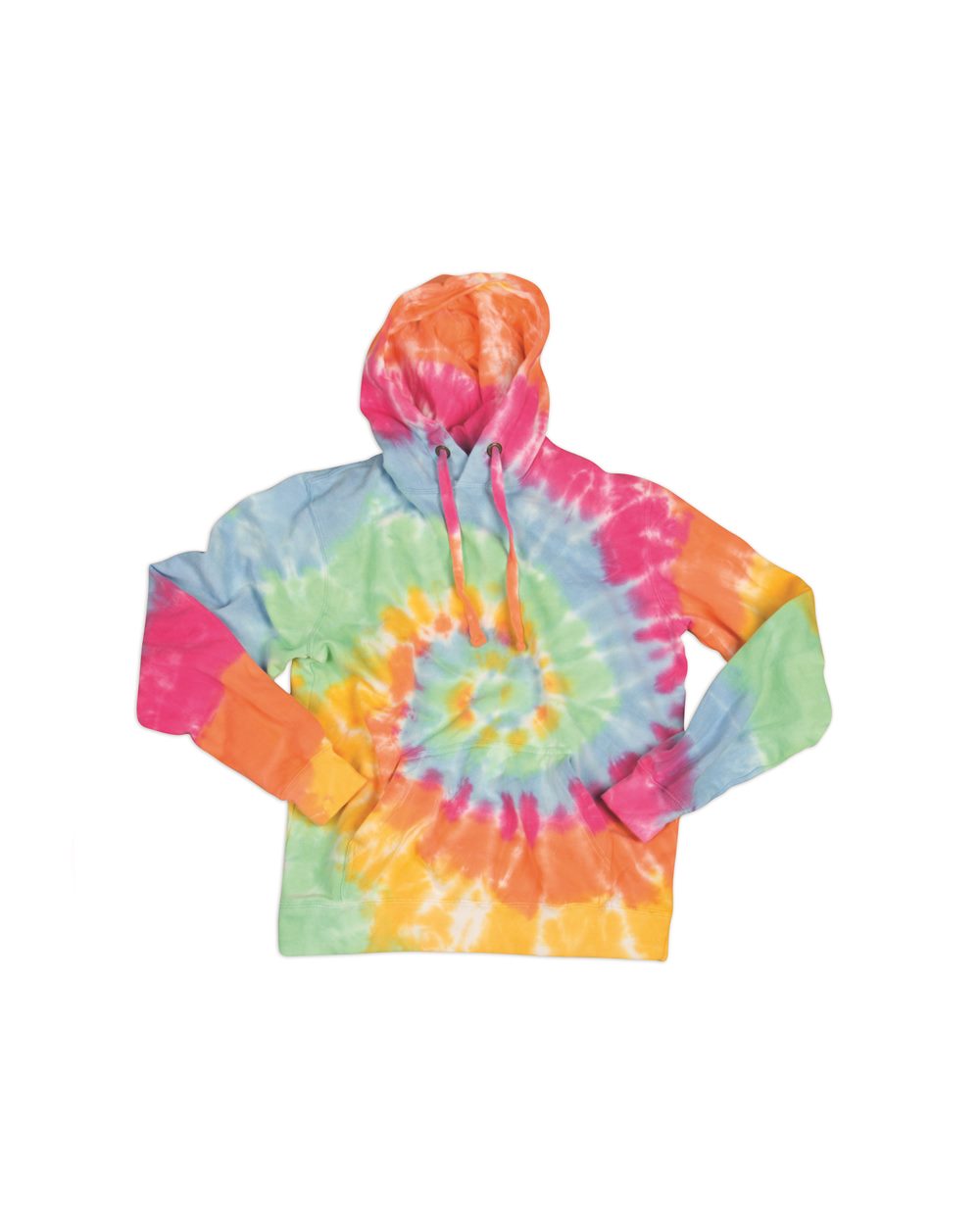 Dyenomite - Multi-Color Spiral Hooded Tie-Dyed Sweatshirt