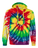 Dyenomite - Multi-Color Spiral Hooded Tie-Dyed Sweatshirt