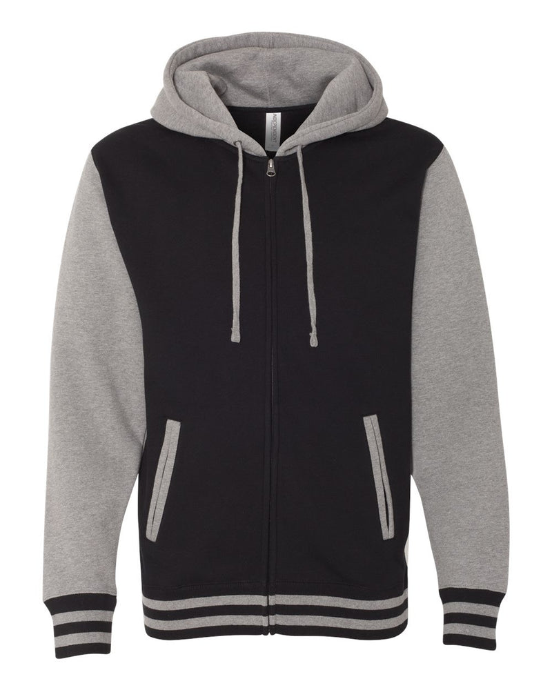 Independent Trading Co. - Heavyweight Varsity Full-Zip Hooded Sweatshirt
