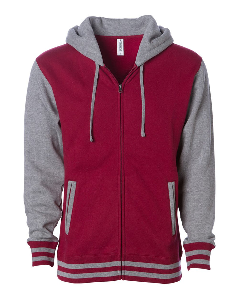 Independent Trading Co. - Heavyweight Varsity Full-Zip Hooded Sweatshirt