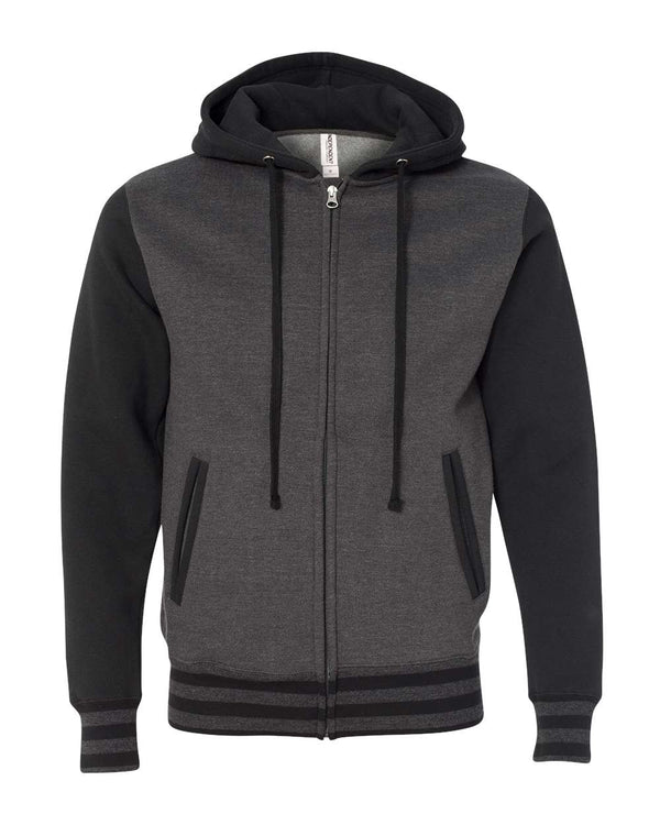 Independent Trading Co. - Heavyweight Varsity Full-Zip Hooded Sweatshirt