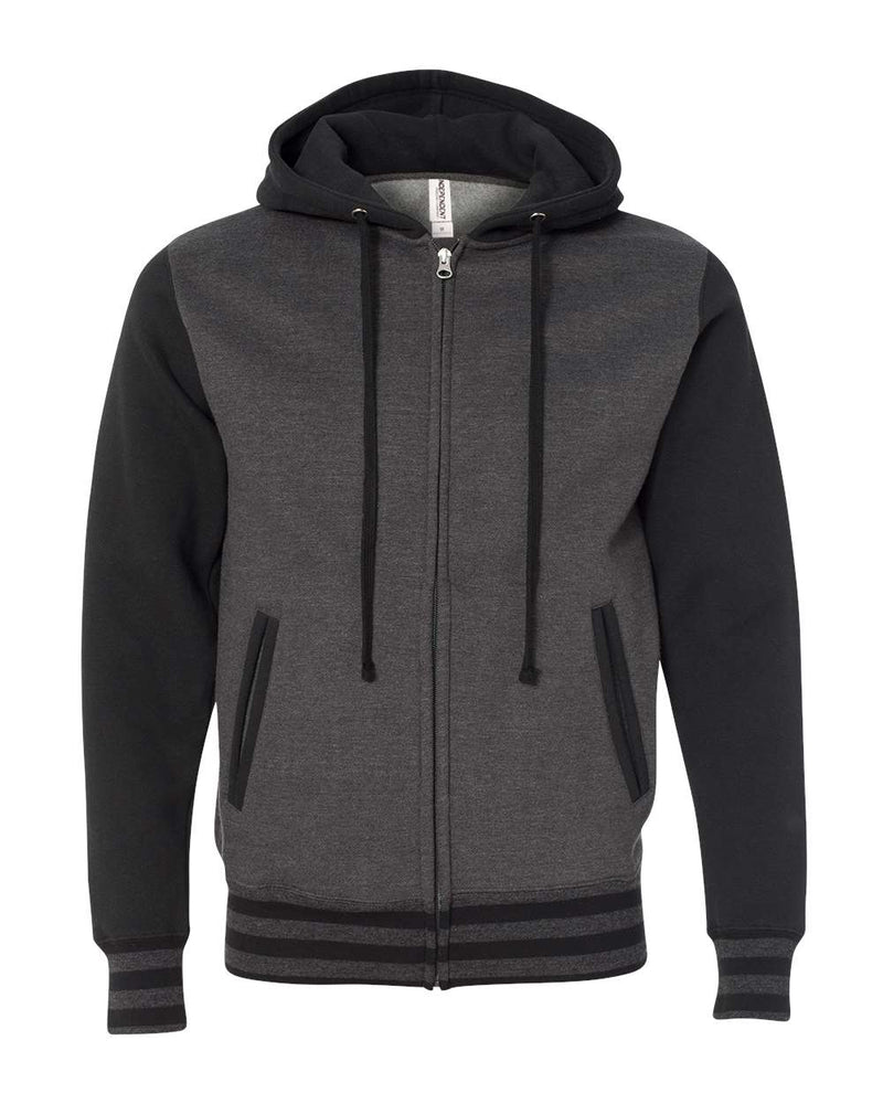 Independent Trading Co. - Heavyweight Varsity Full-Zip Hooded Sweatshirt