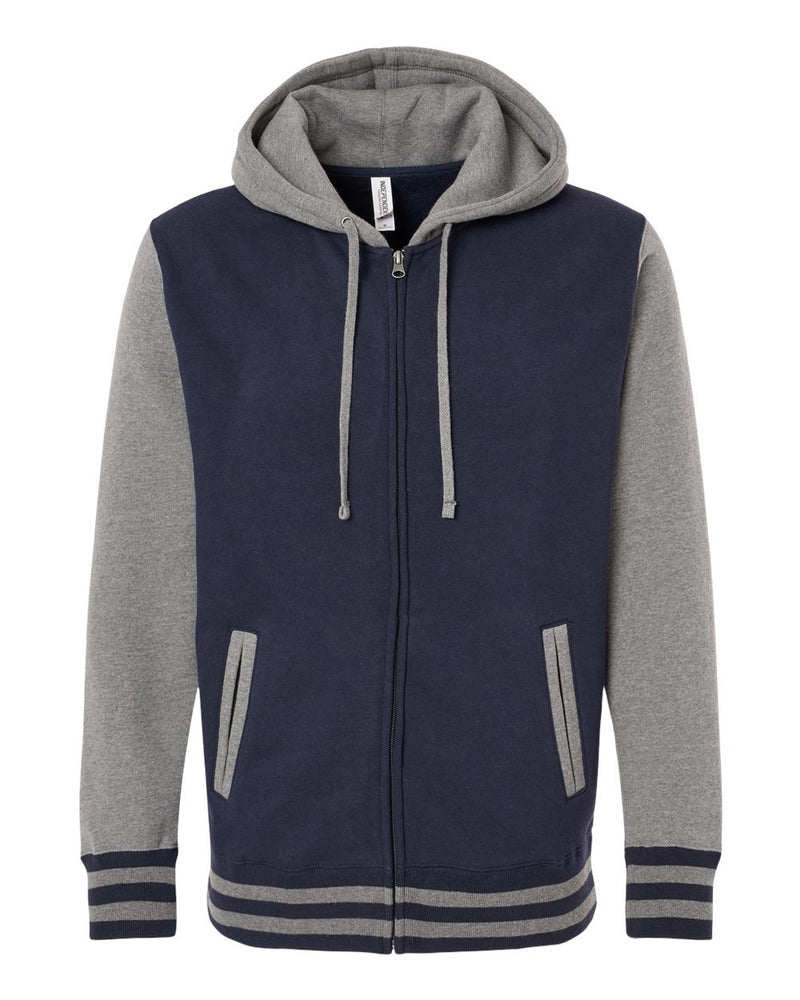 Independent Trading Co. - Heavyweight Varsity Full-Zip Hooded Sweatshirt