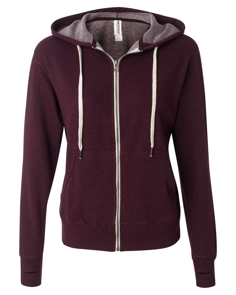 Independent Trading Co. - Heathered French Terry Full-Zip Hooded Sweatshirt