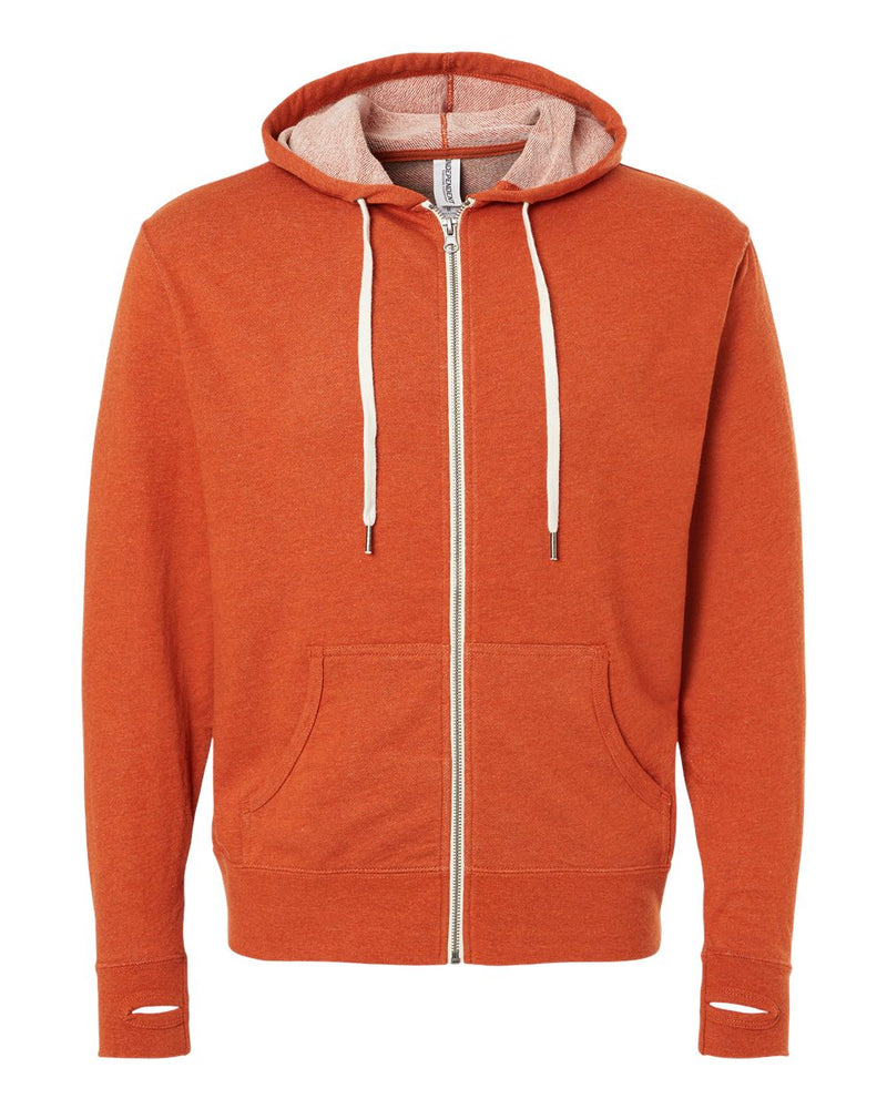 Independent Trading Co. - Heathered French Terry Full-Zip Hooded Sweatshirt