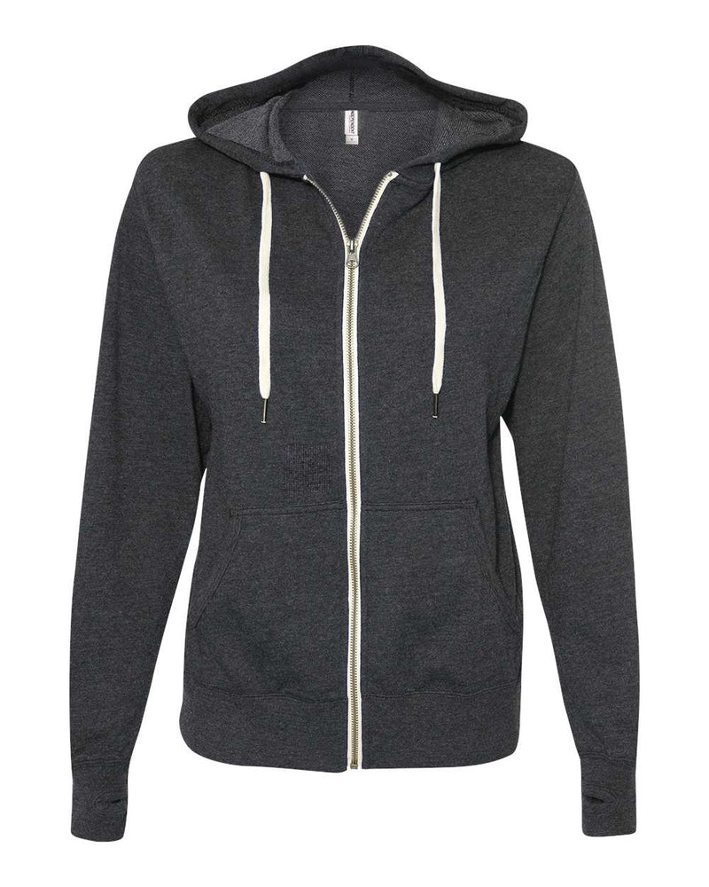 Independent Trading Co. - Heathered French Terry Full-Zip Hooded Sweatshirt