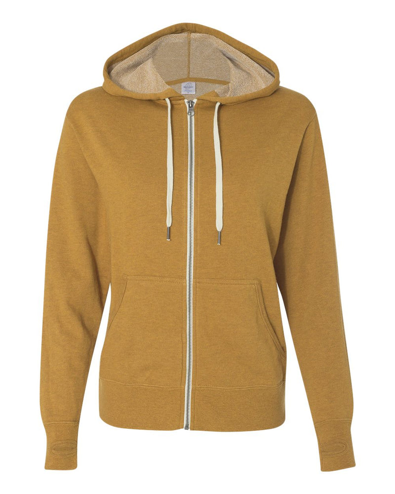 Independent Trading Co. - Heathered French Terry Full-Zip Hooded Sweatshirt