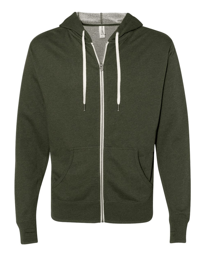 Independent Trading Co. - Heathered French Terry Full-Zip Hooded Sweatshirt